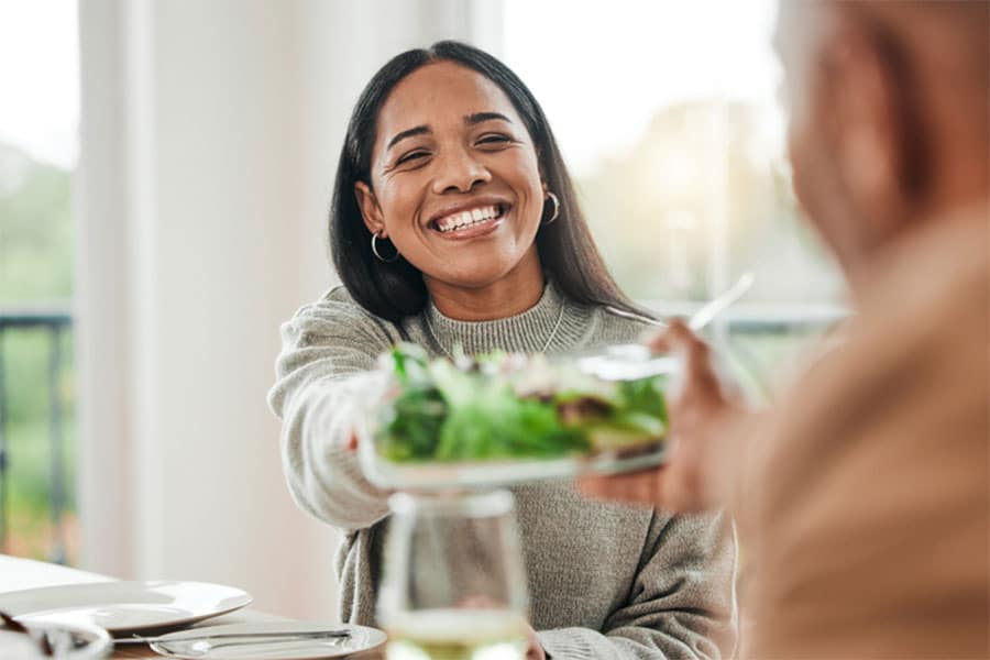 Woman Eating Salad